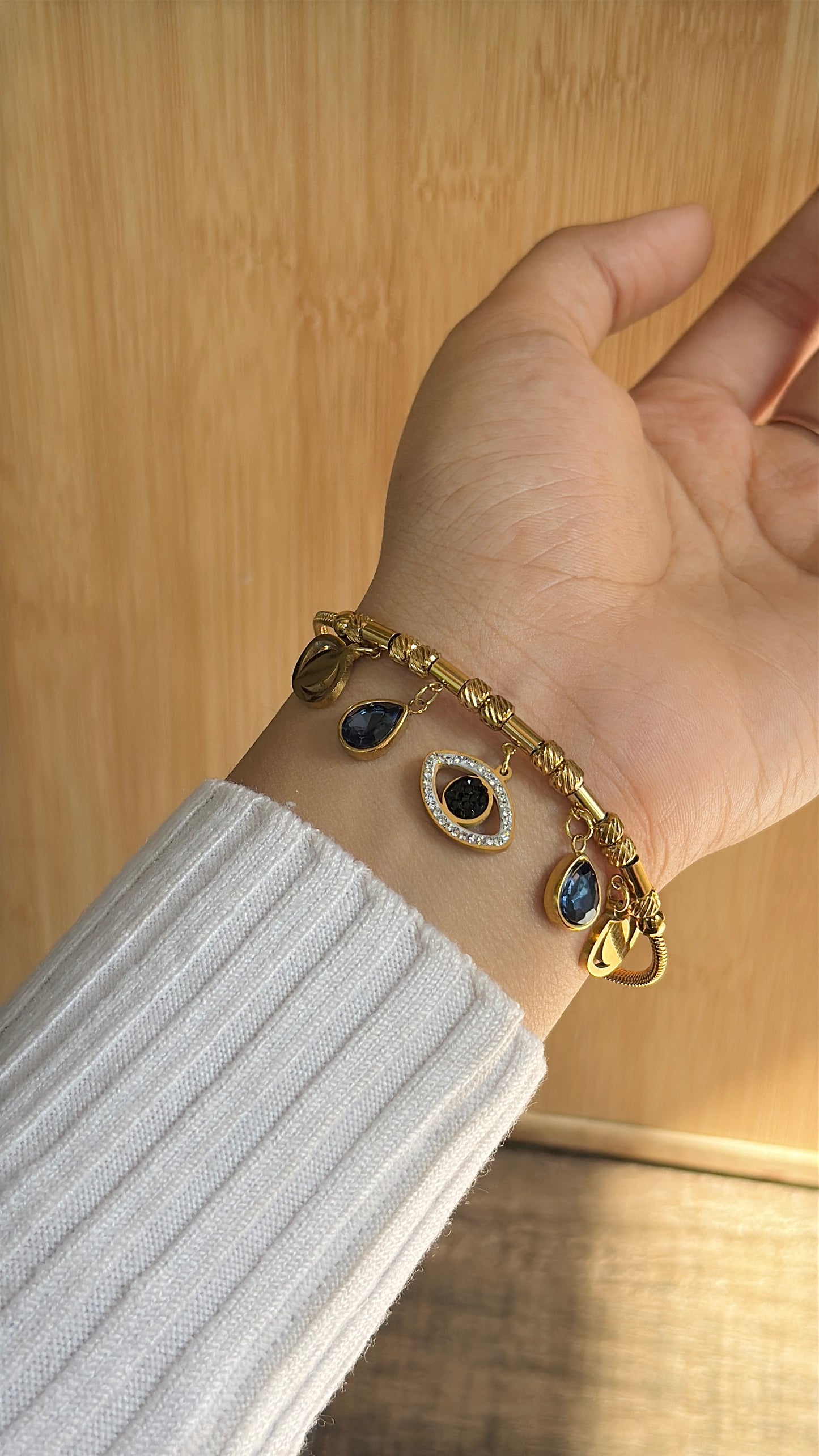 Evil eye bangle bracelet