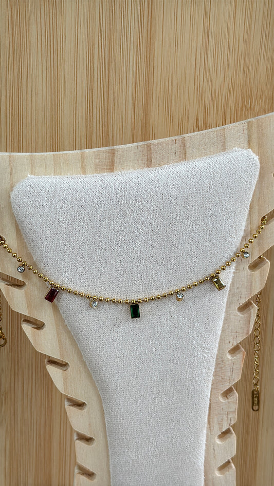 Multi Stone Anklets pair