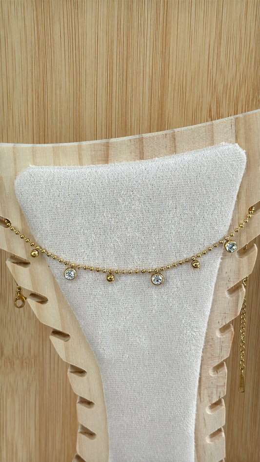 Stone anklet pair