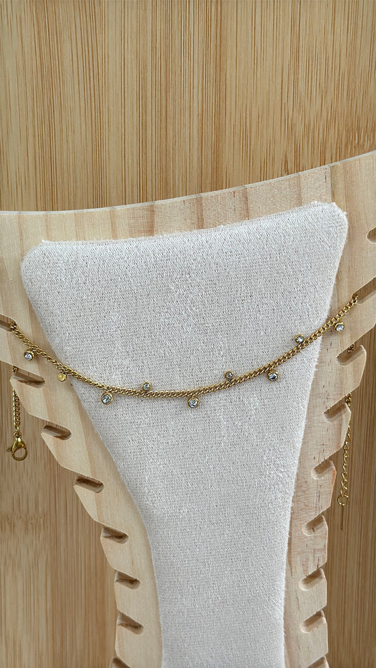 Simple stone anklet