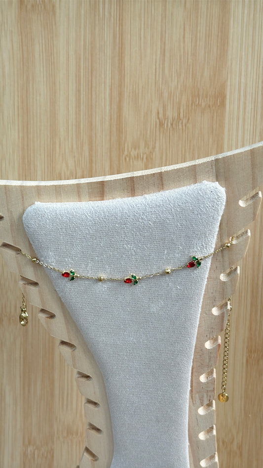 Tulip red anklet
