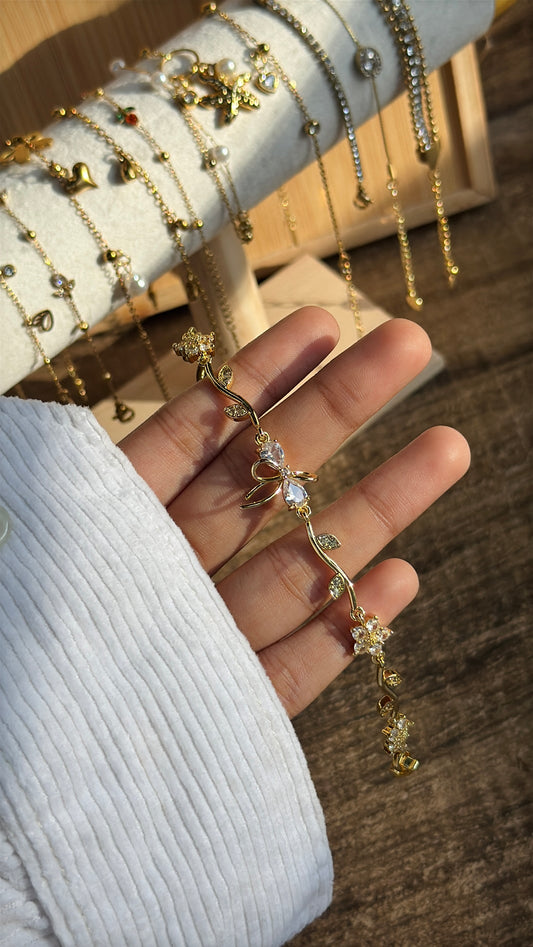 Leaf and flower bracelet