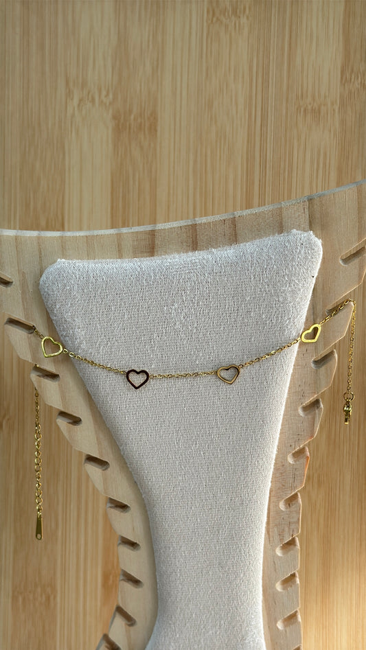 Love anklet pair in anti-tarnish stainless steel by Loola