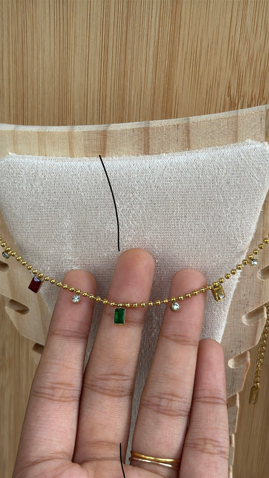 Multi Stone Anklets pair